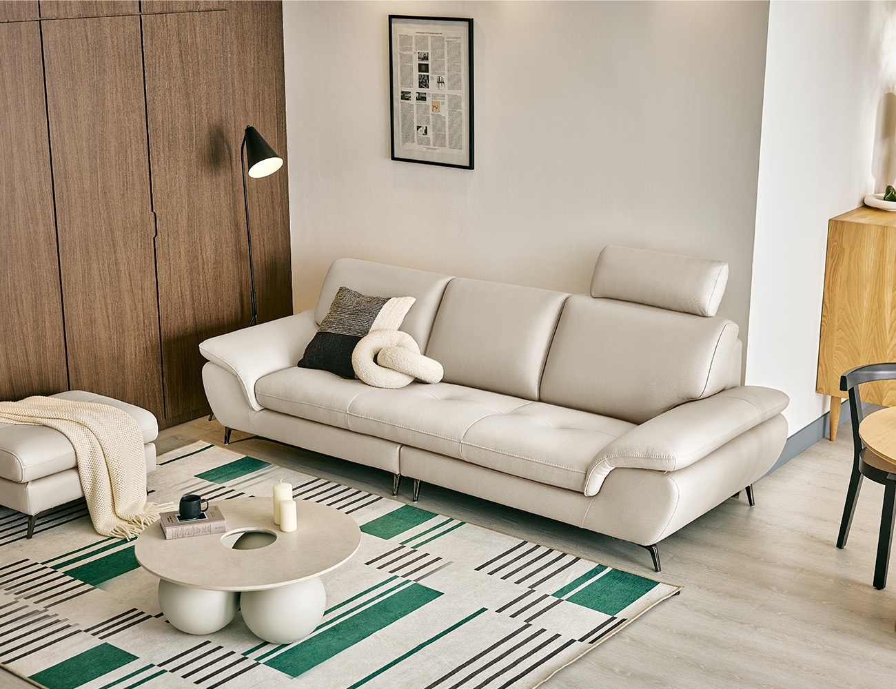 Ghế sofa da cotton tự nhiên 3,5 chỗ