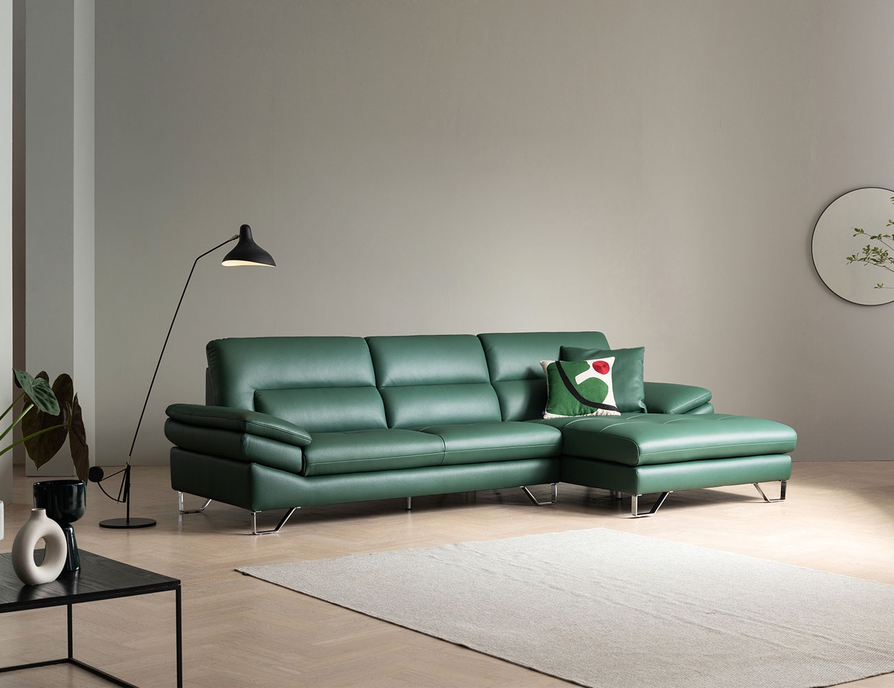 Ghế sofa Daniel 4 chỗ ngồi bằng da bò tự nhiên