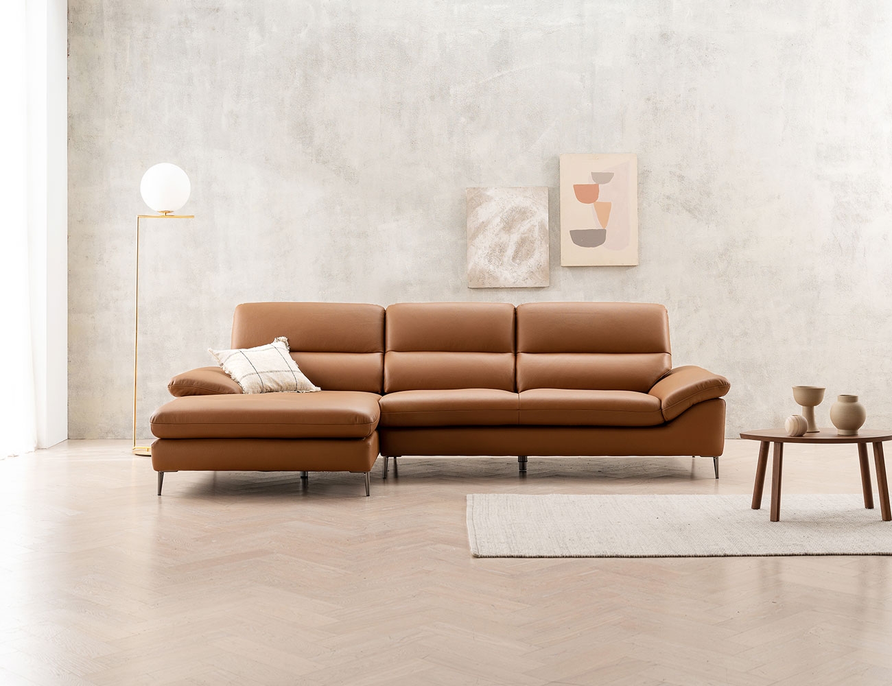 Ghế sofa Rita 4 chỗ ngồi bằng da bò tự nhiên