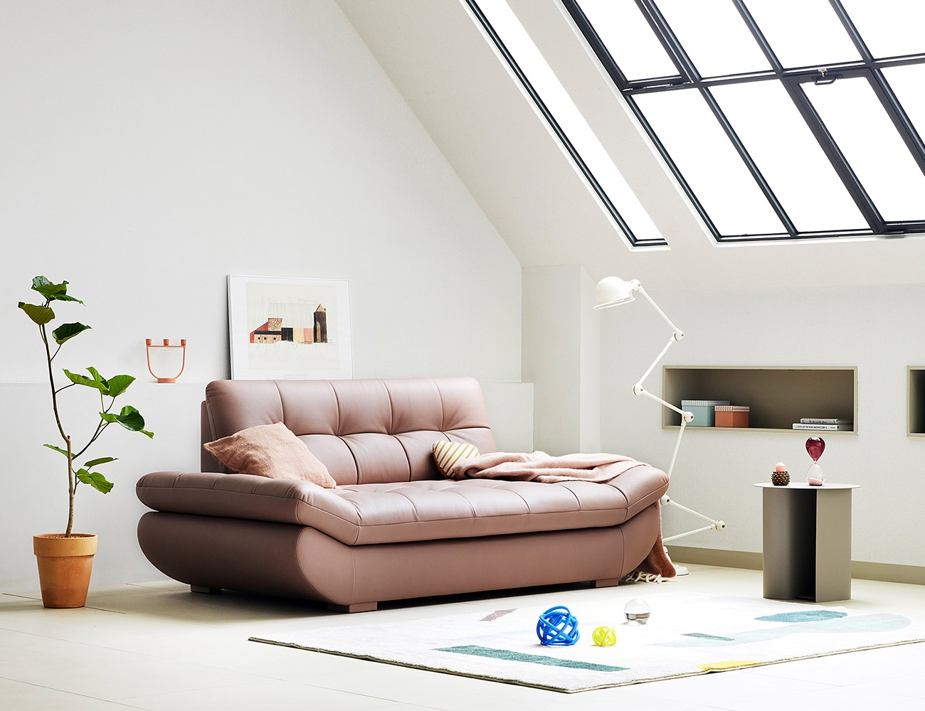 Ghế sofa da bò cotton tự nhiên đa năng 3 chỗ ngồi Bubble Swing