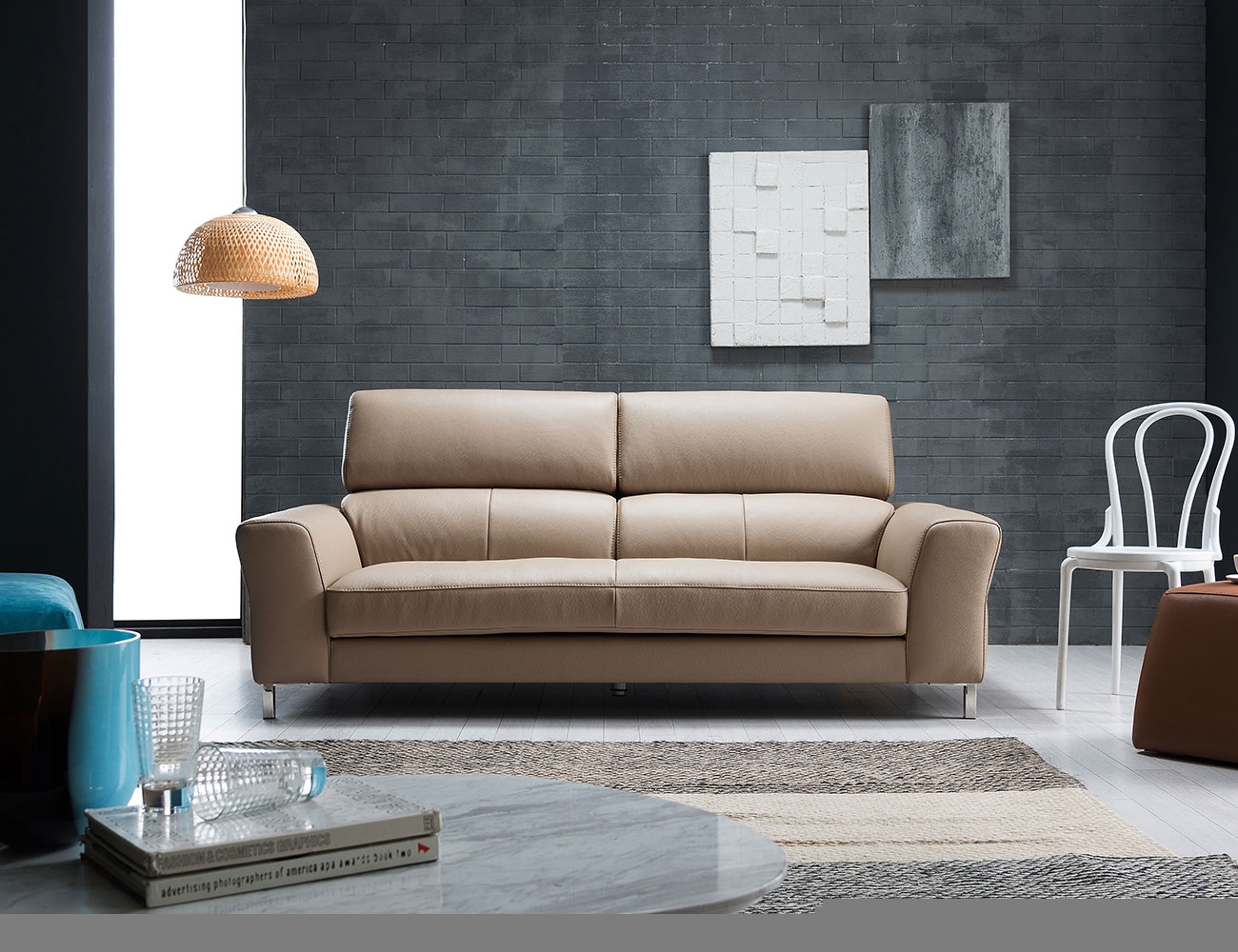 Ghế Sofa Da Hiện Đại Dáng Băng Athena