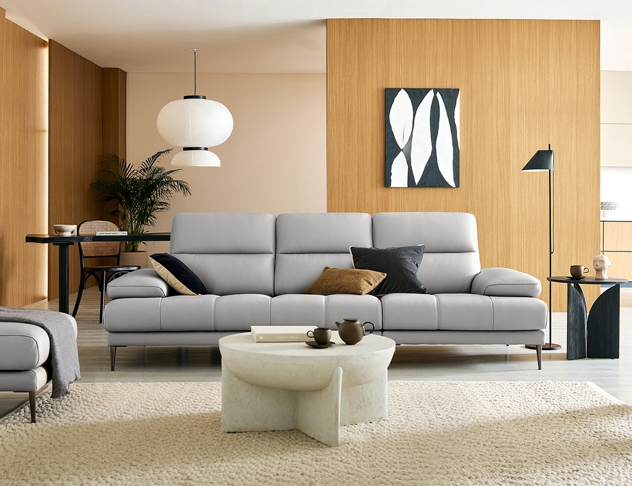 Ghế sofa da bò tự nhiên 3,5 chỗ ngồi êm ái
