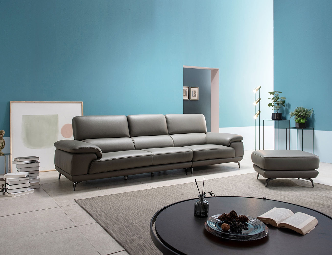Ghế sofa da bò tự nhiên 4 chỗ Benny