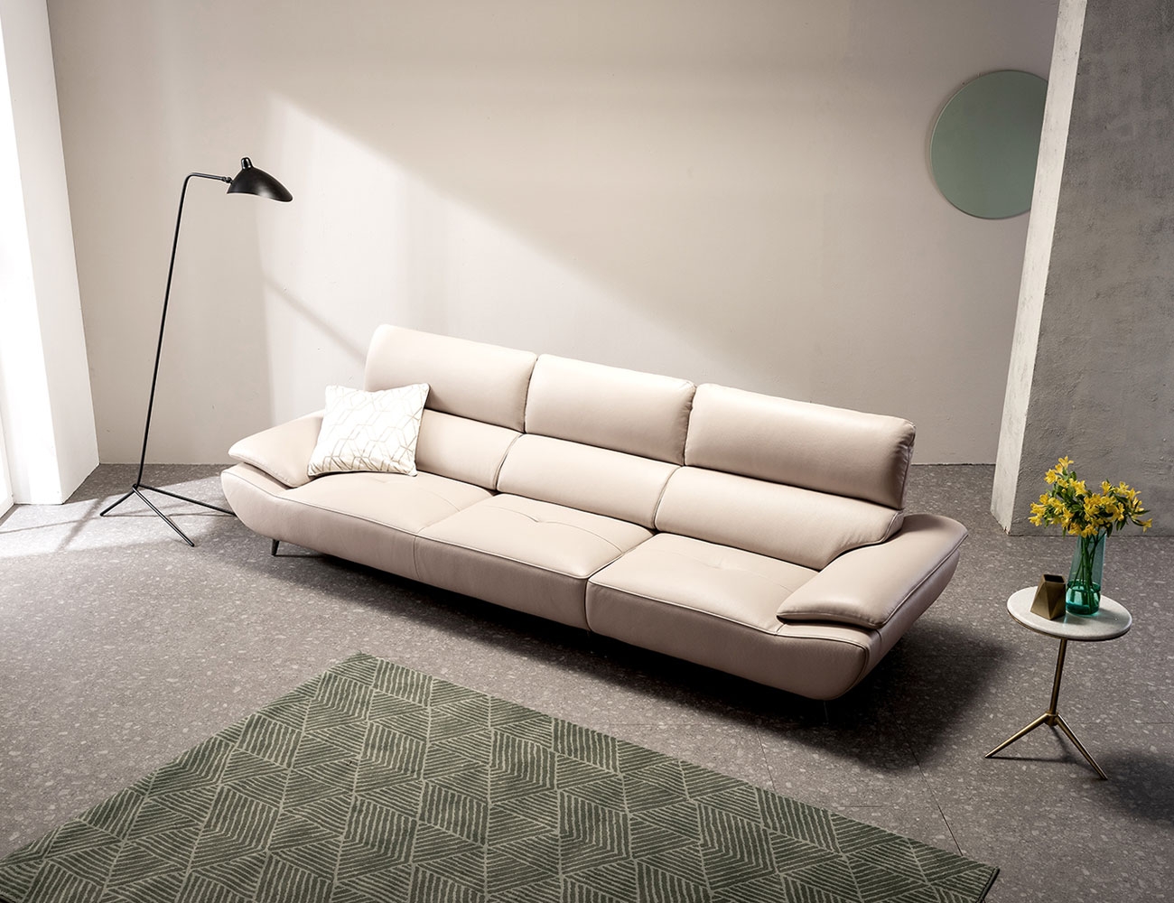 Ghế sofa da bò tự nhiên 4 chỗ Dahlia