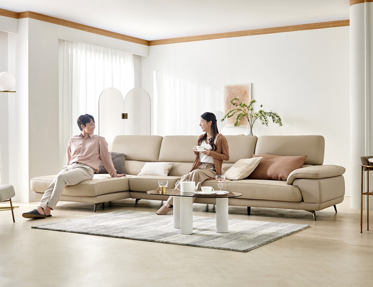 Ghế sofa da bò tự nhiên Benny 6 chỗ ngồi