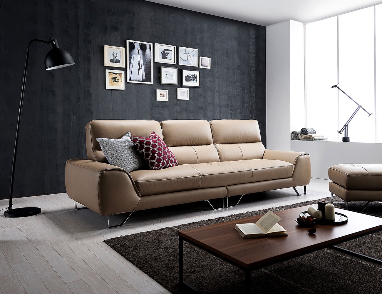 Ghế sofa da bò tự nhiên Dandy 3,5 chỗ ngồi