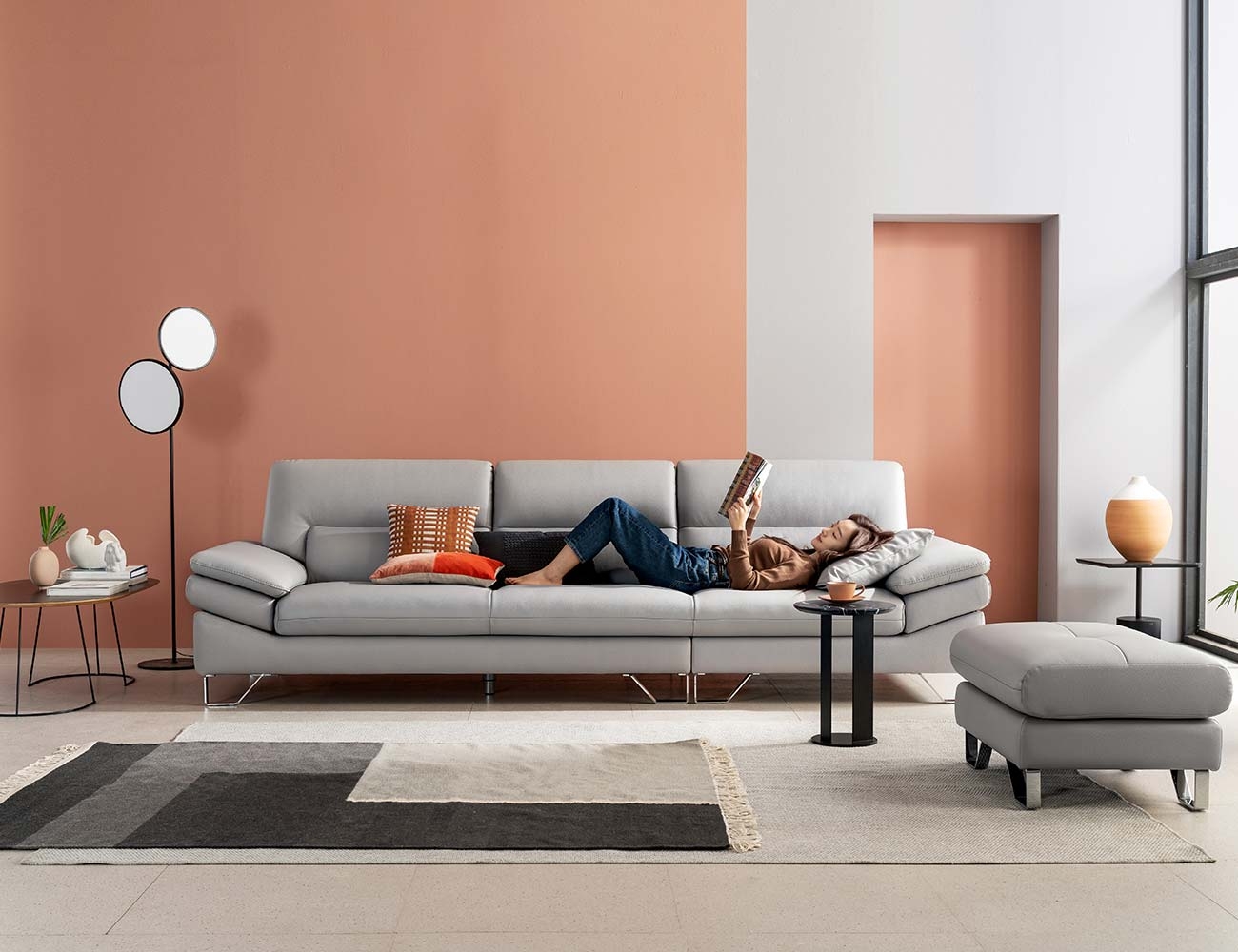 Ghế sofa da bò tự nhiên Daniel 4 chỗ