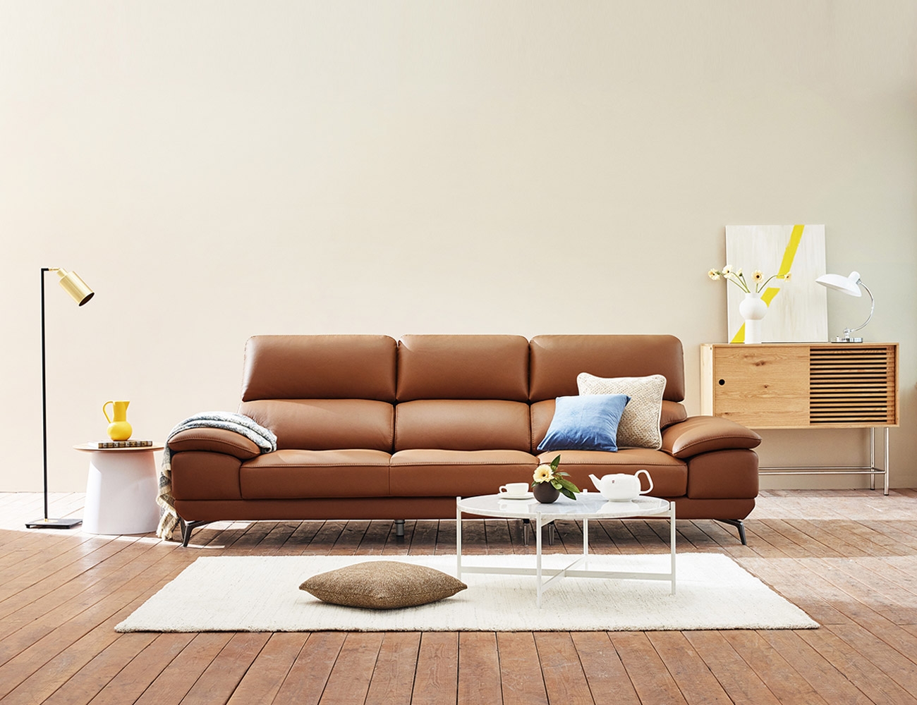 Ghế sofa da bò tự nhiên Elio I 3.5 chỗ
