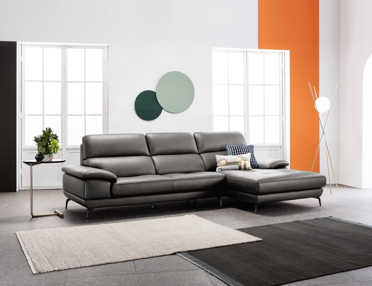 Ghế sofa da bò tự nhiên Elio I 3,5 chỗ ngồi