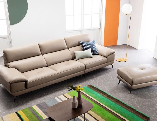 Ghế sofa da bò tự nhiên Elio I 4 chỗ ngồi