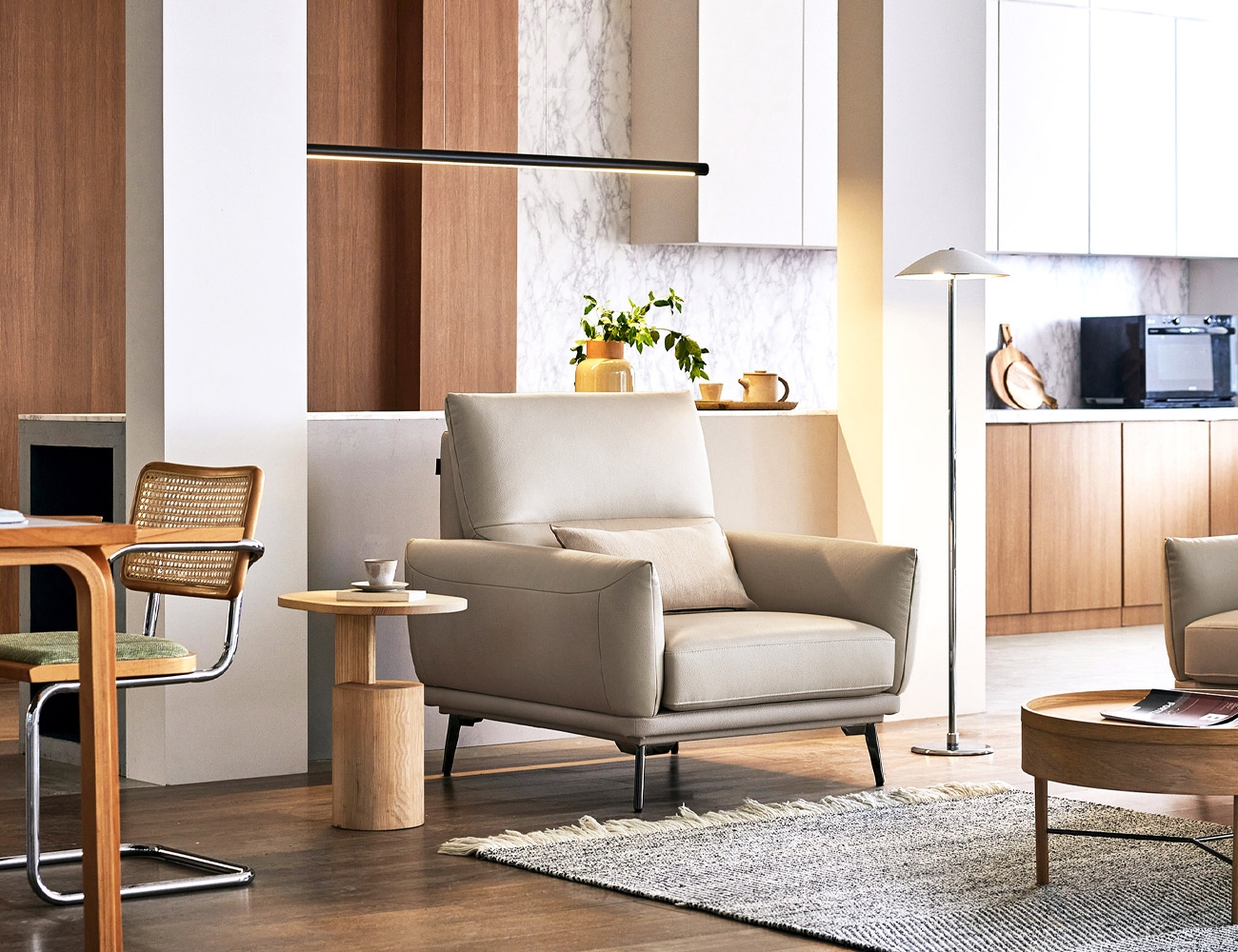 Ghế sofa da bò tự nhiên Millie 1 chỗ ngồi