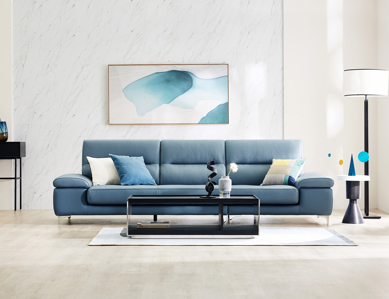 Ghế sofa da bò tự nhiên Nova 4 chỗ