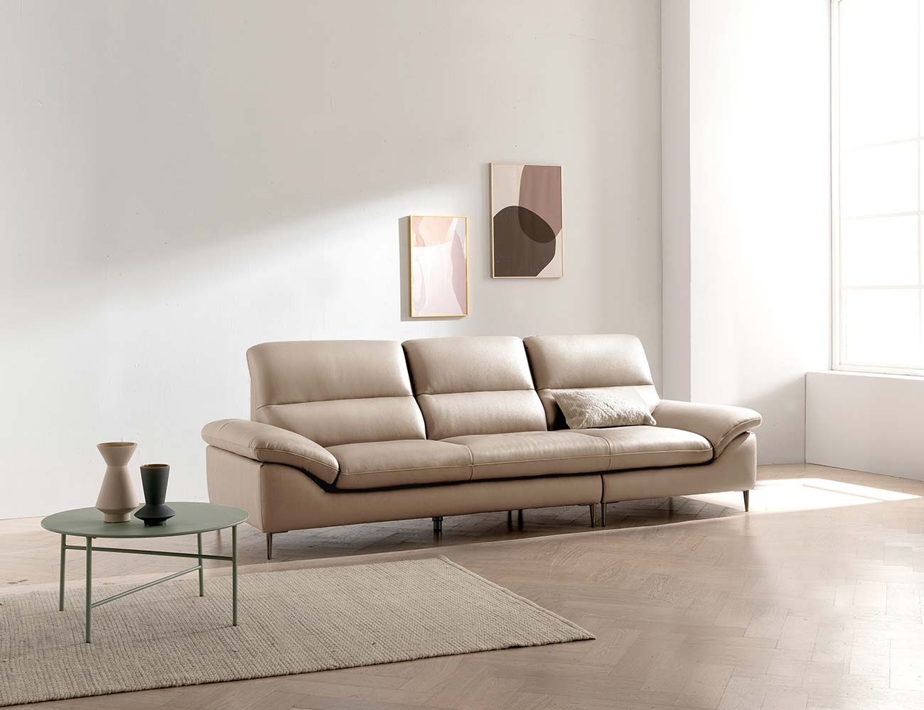 Ghế sofa da bò tự nhiên Rita 3.5 chỗ ngồi