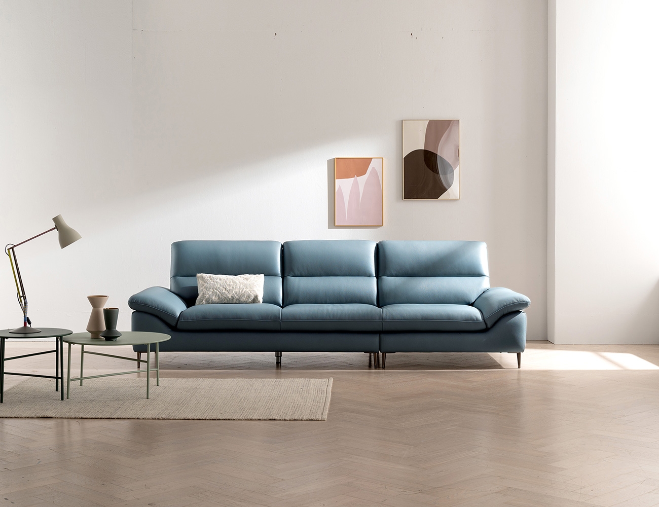 Ghế sofa da bò tự nhiên Rita 4 chỗ