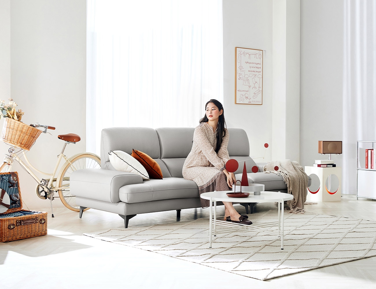 Ghế sofa da bò tự nhiên Viento 3.5 chỗ ngồi