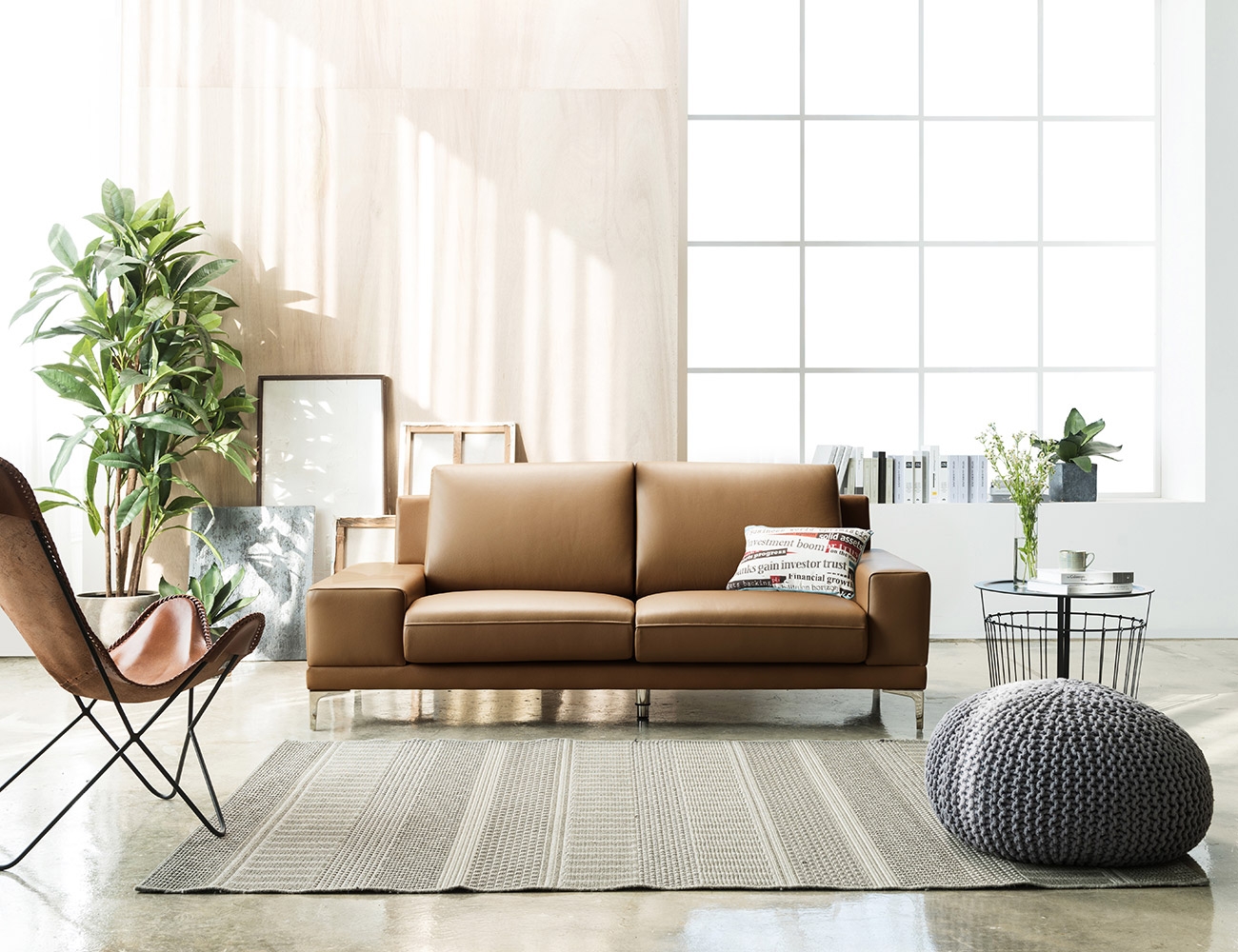 Ghế sofa da bò tự nhiên Ý Flex 3 chỗ ngồi