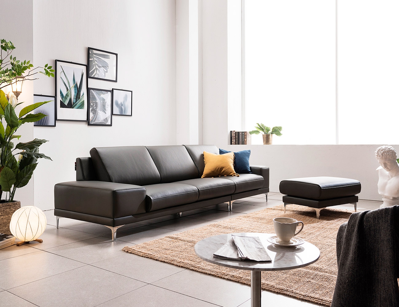 Ghế sofa da bò tự nhiên Ý Flex 4 chỗ