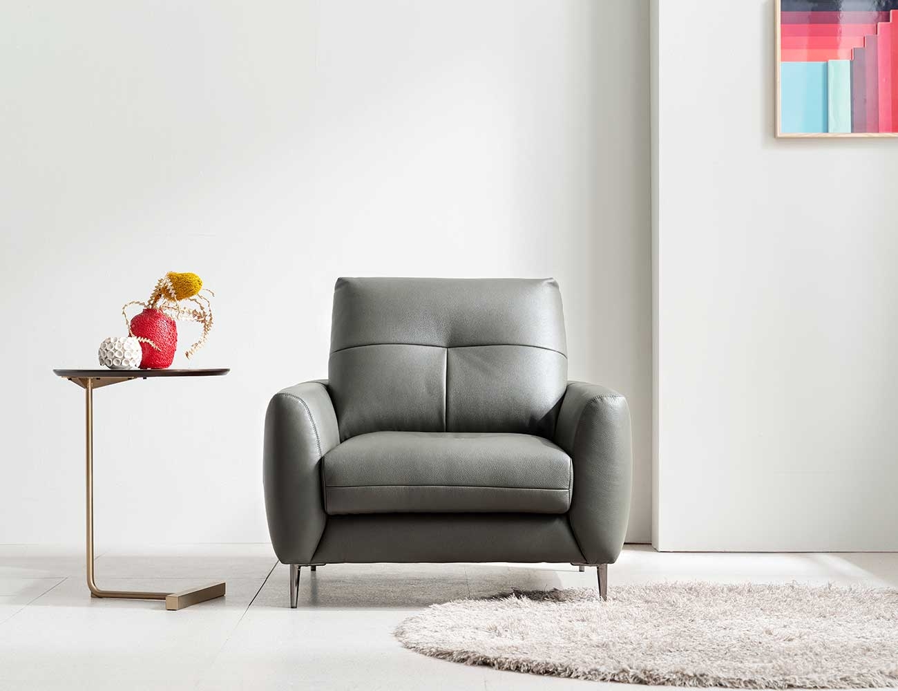 Ghế sofa da bò tự nhiên Ý Melan 1 chỗ