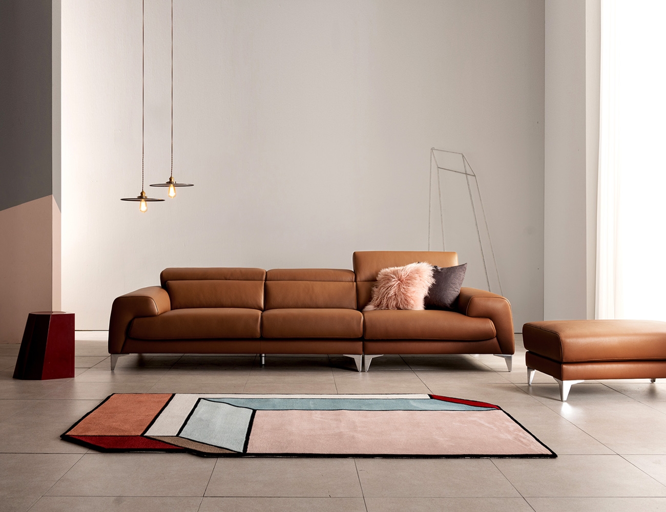 Ghế sofa da bò tự nhiên co giãn 4 chỗ Hound