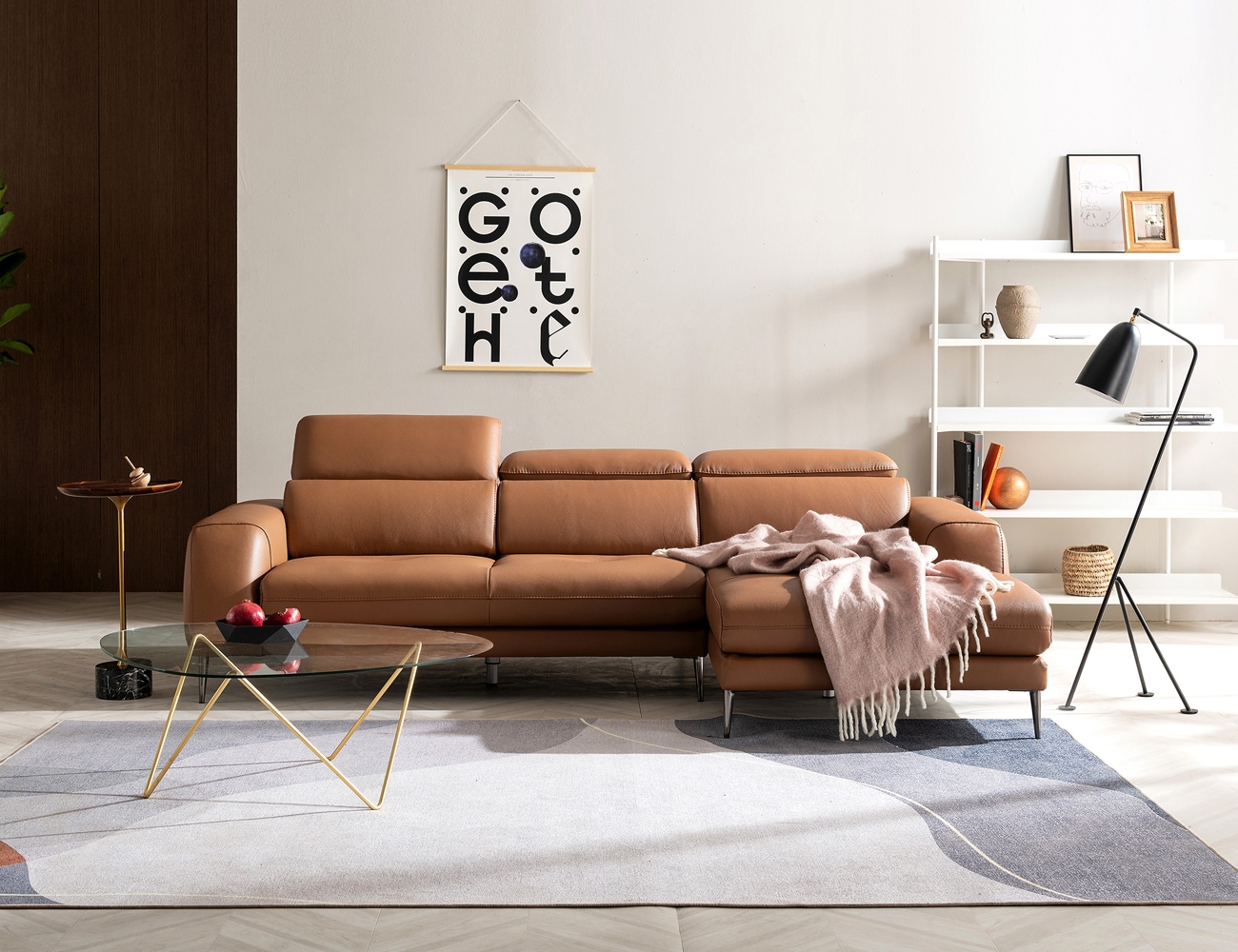 Ghế sofa da bò tự nhiên kiểu ghế dài Karen 3,5 chỗ