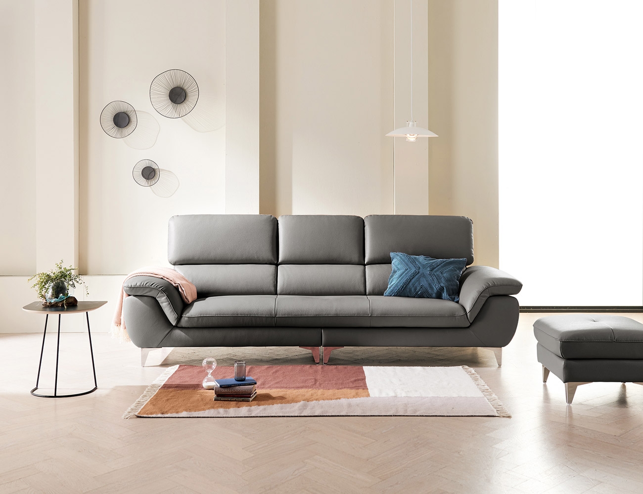 Ghế sofa da cotton tự nhiên 3,5 chỗ nhỏ gọn đáng yêu