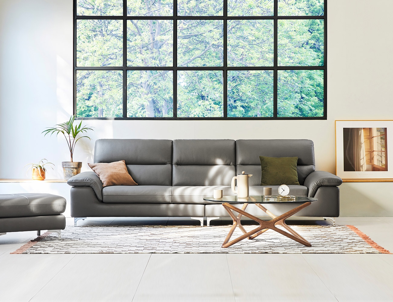 Ghế sofa da cotton tự nhiên 4 chỗ ngồi Cush Compact