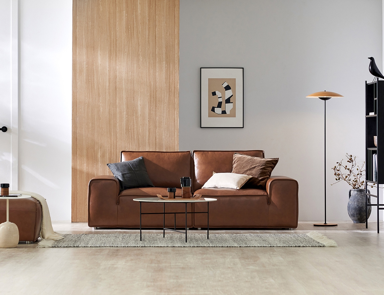 Ghế sofa da cotton tự nhiên Brot 3 chỗ Terso Natural