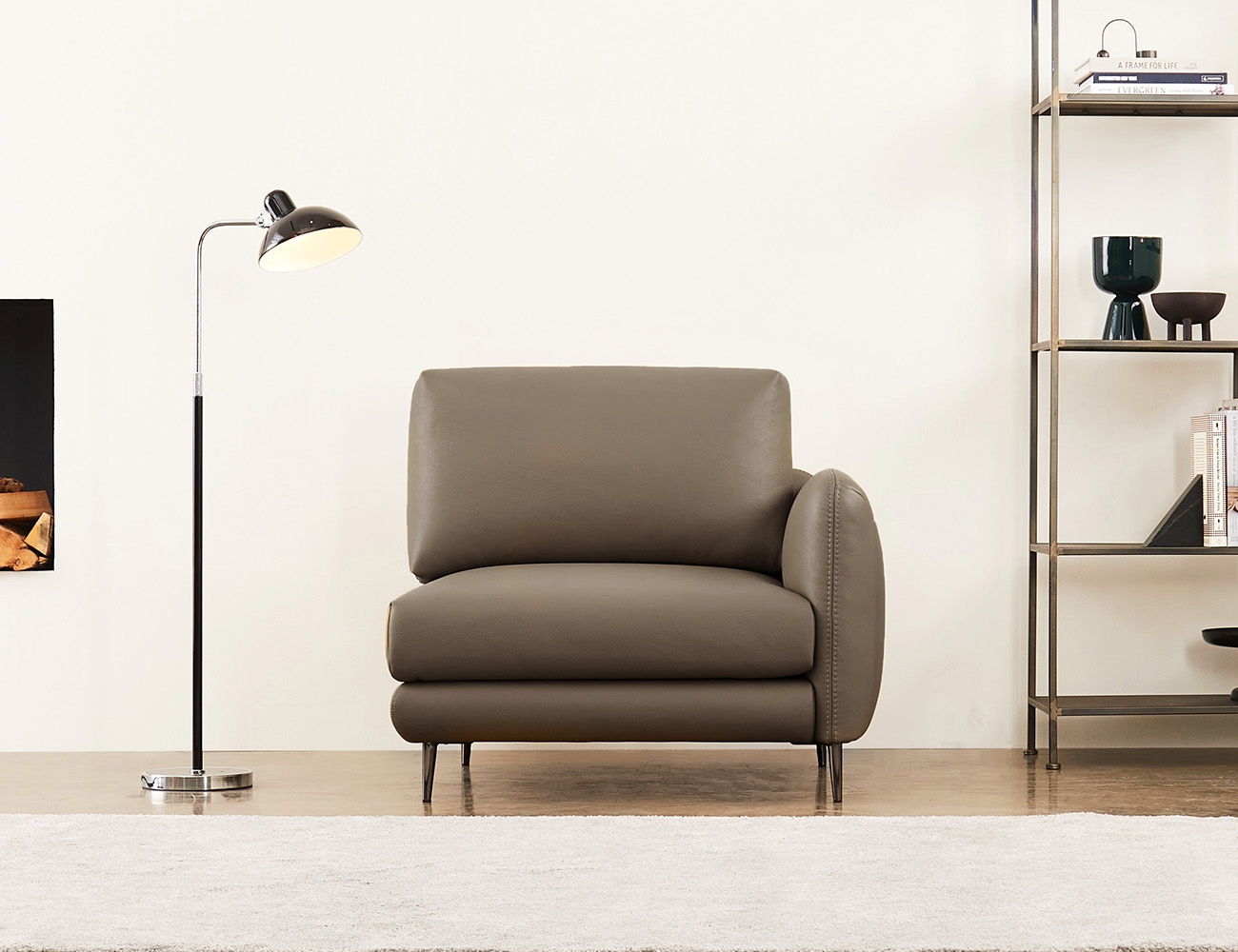 Ghế sofa da cotton tự nhiên Harmony Module B (Một tay vịn, Một chỗ ngồi)