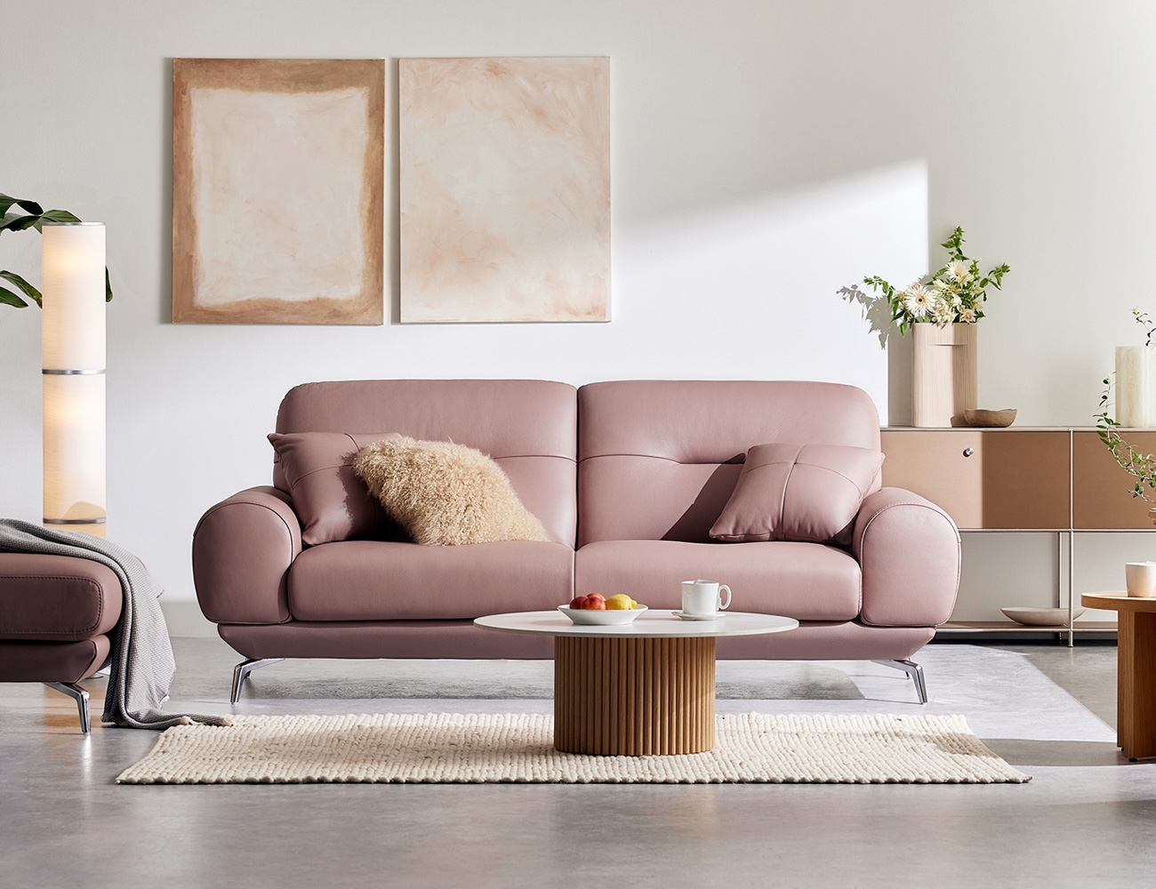 Ghế sofa da cotton tự nhiên Moomin 3 chỗ ngồi co lại + 2 đệm