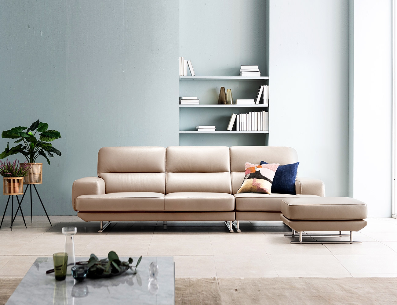 Ghế sofa da cotton tự nhiên co rút Monosh 3,5 chỗ ngồi