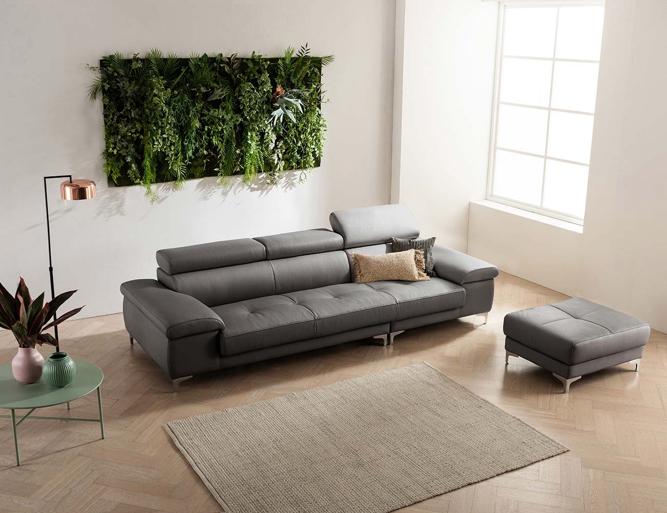 Ghế sofa da tự nhiên đa năng Nova 3,5 chỗ
