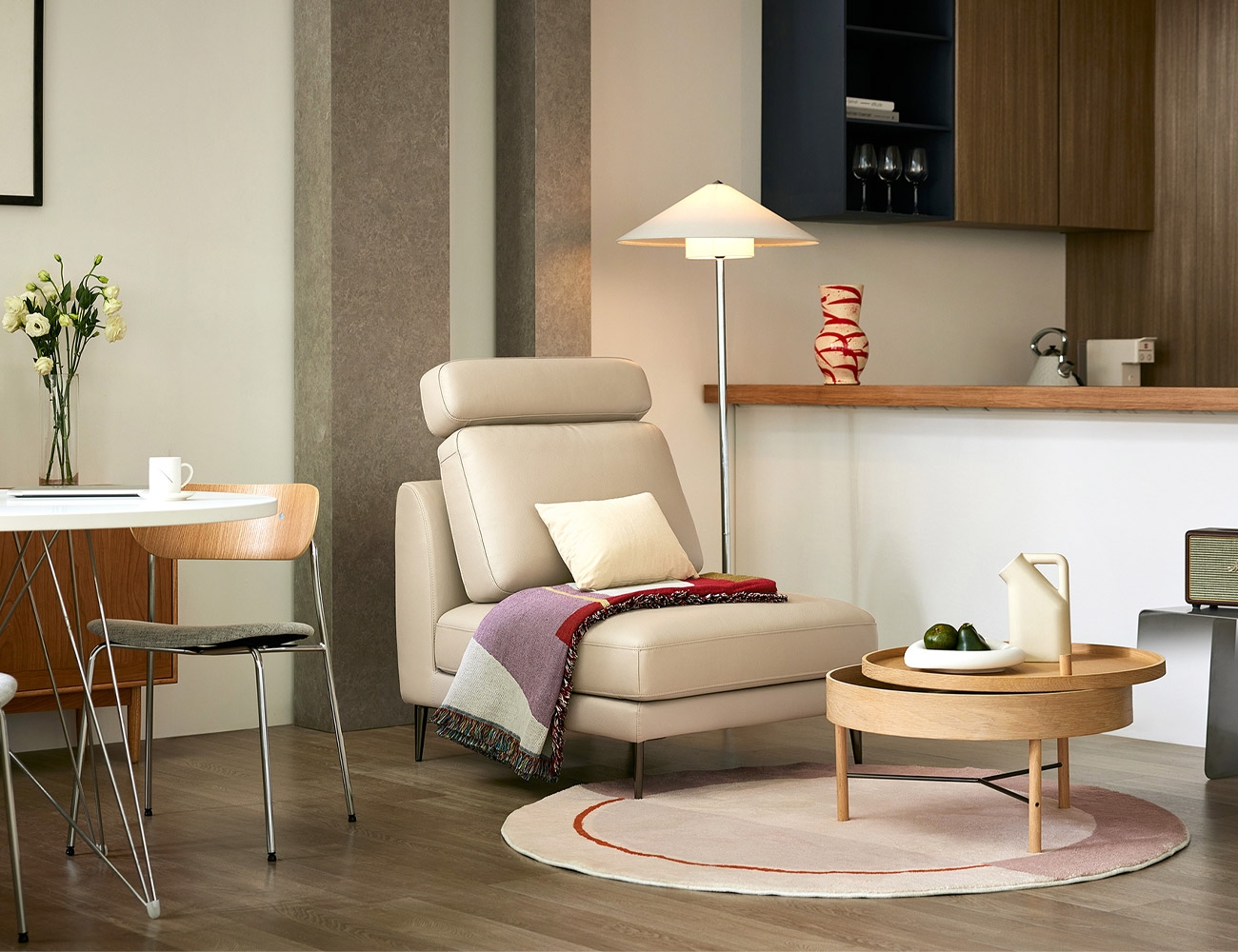 Mô-đun bắt đầu Ghế sofa da cotton tự nhiên không tay vịn cho 1 người