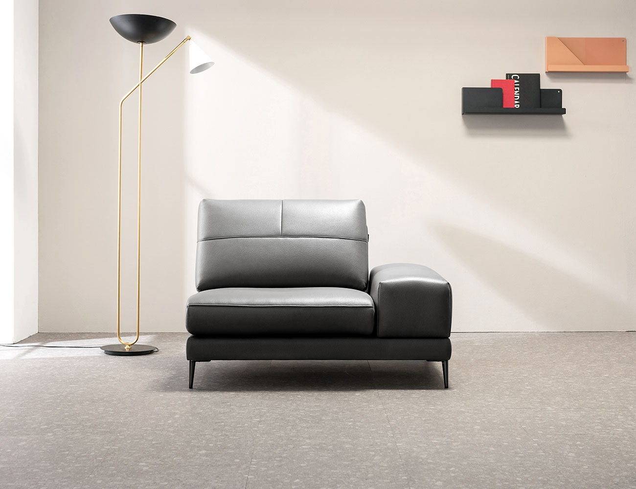 Mô-đun chuyển đổi Ghế sofa da cotton tự nhiên 1 người (Một tay vịn)