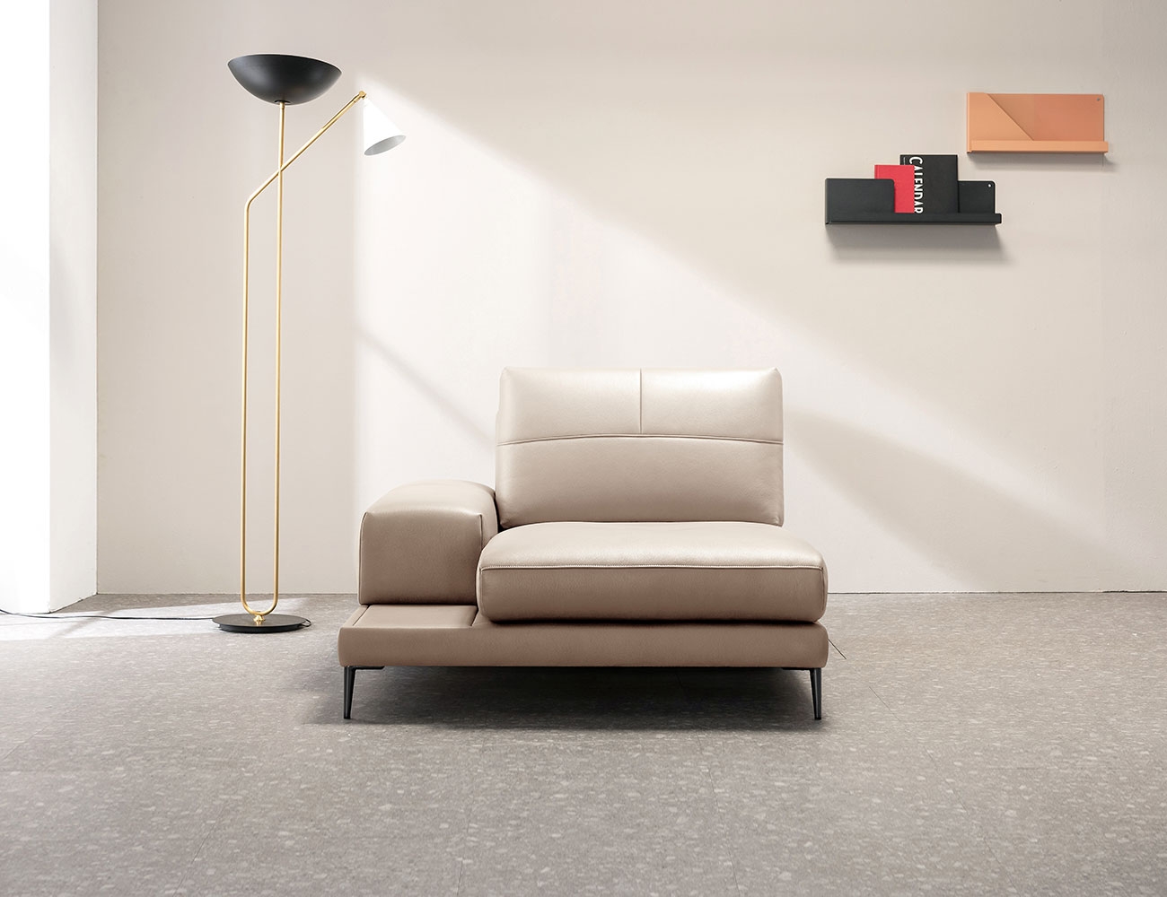 Mô-đun chuyển mạch ghế sofa da bò cotton tự nhiên loại nửa người