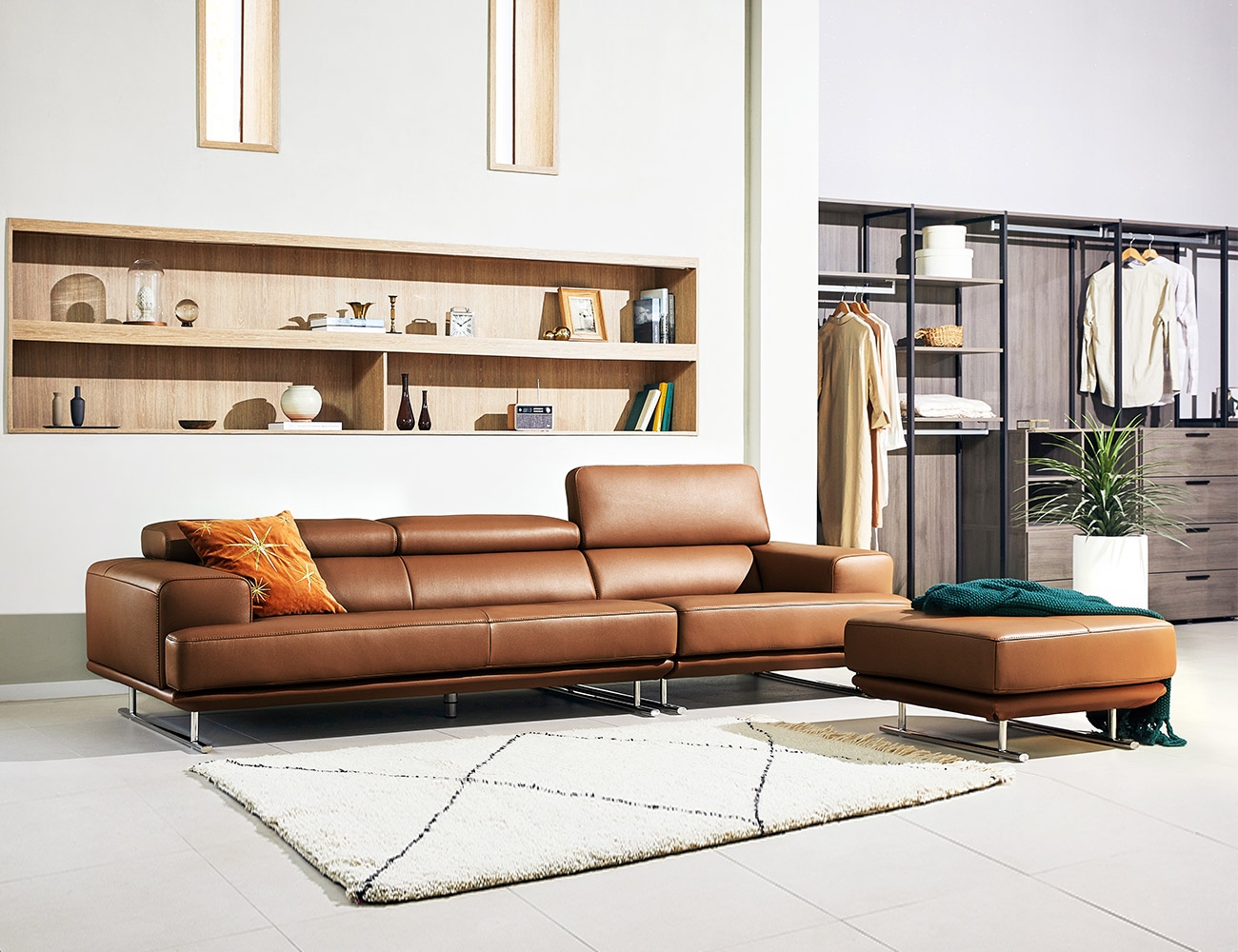 Ghế sofa da bò cotton tự nhiên co giãn 4 chỗ Haze