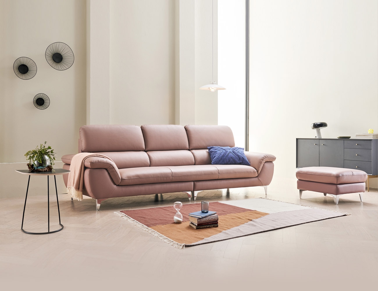 Ghế sofa da cotton tự nhiên 4 chỗ nhỏ gọn đáng yêu