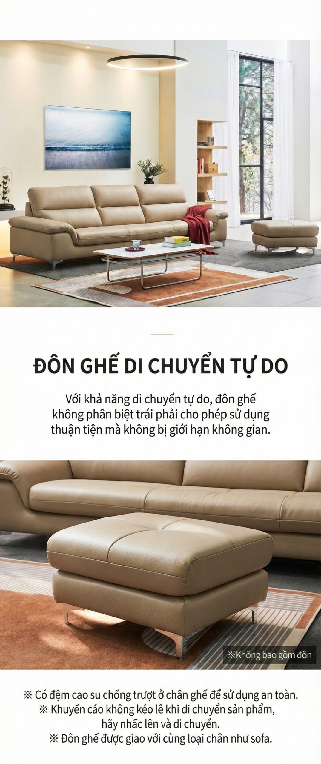 Thiết kế tựa lưng sofa Serenity nâng đỡ cơ thể thoải mái