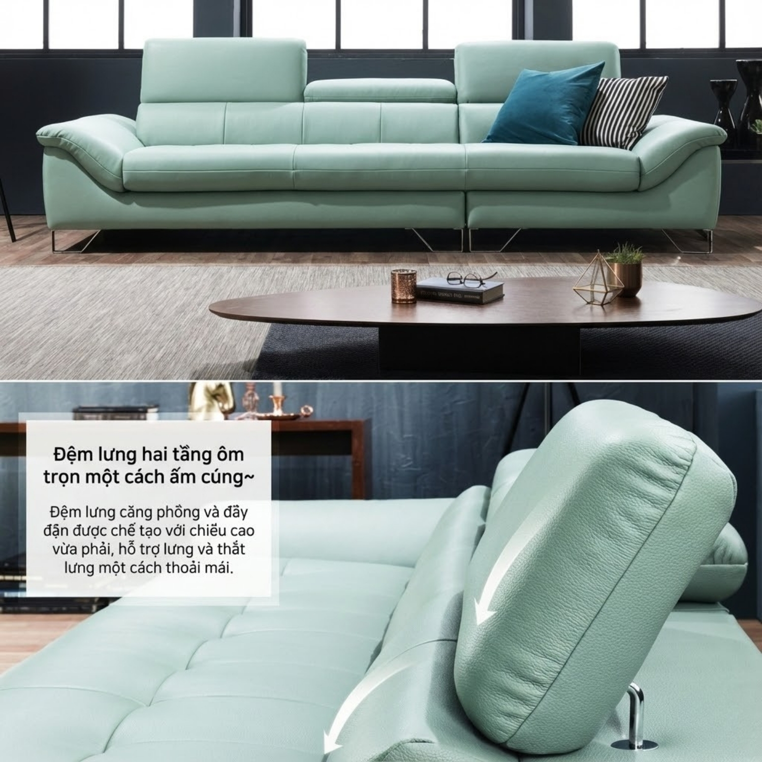 ghế sofa da bò tự nhiên haven
