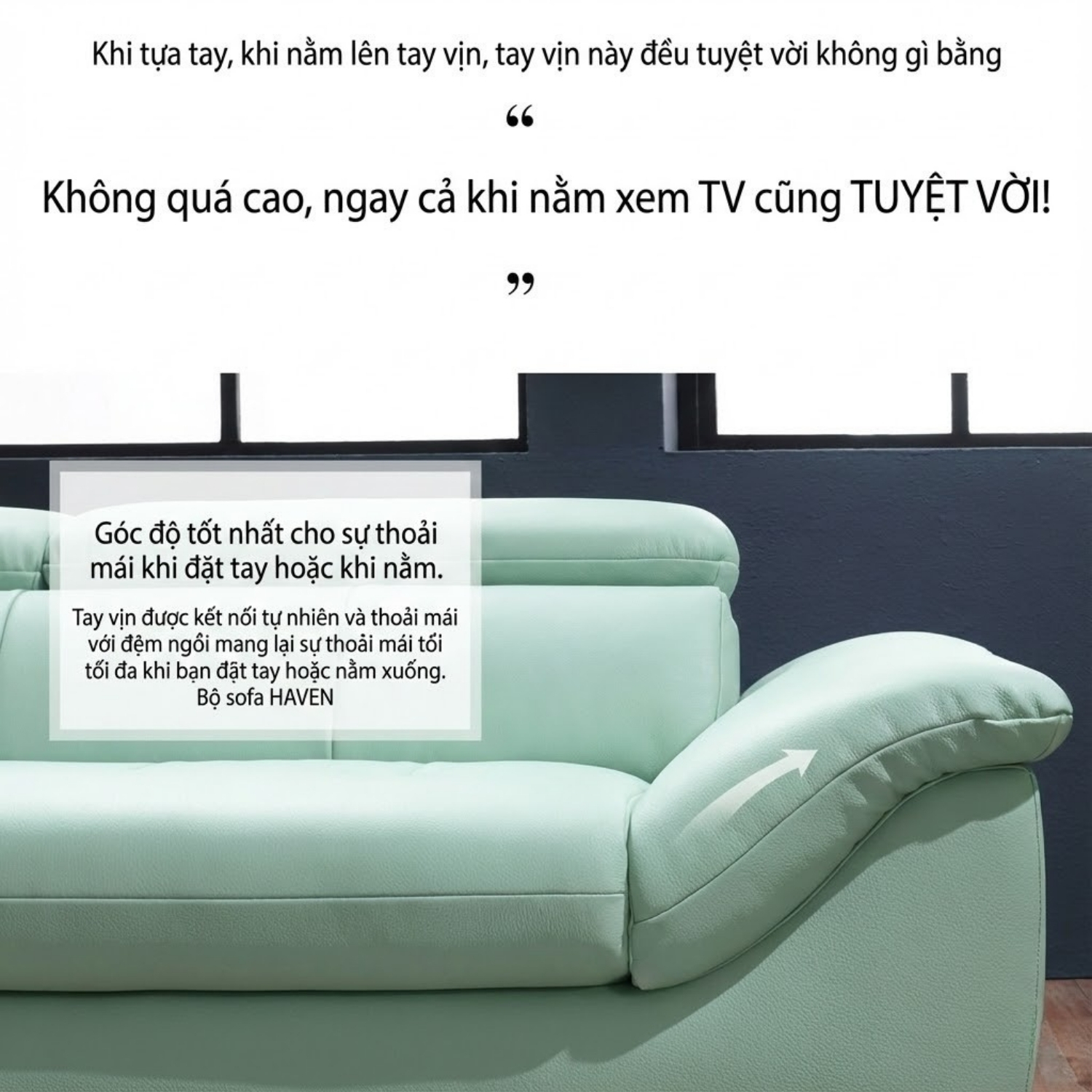 ghế sofa da bò tự nhiên haven