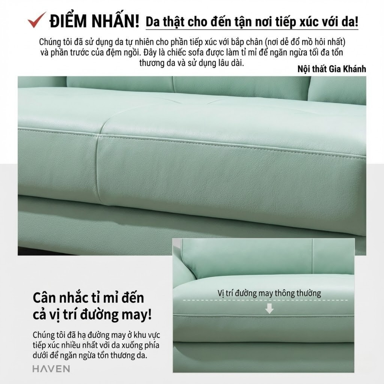 ghế sofa da bò tự nhiên haven