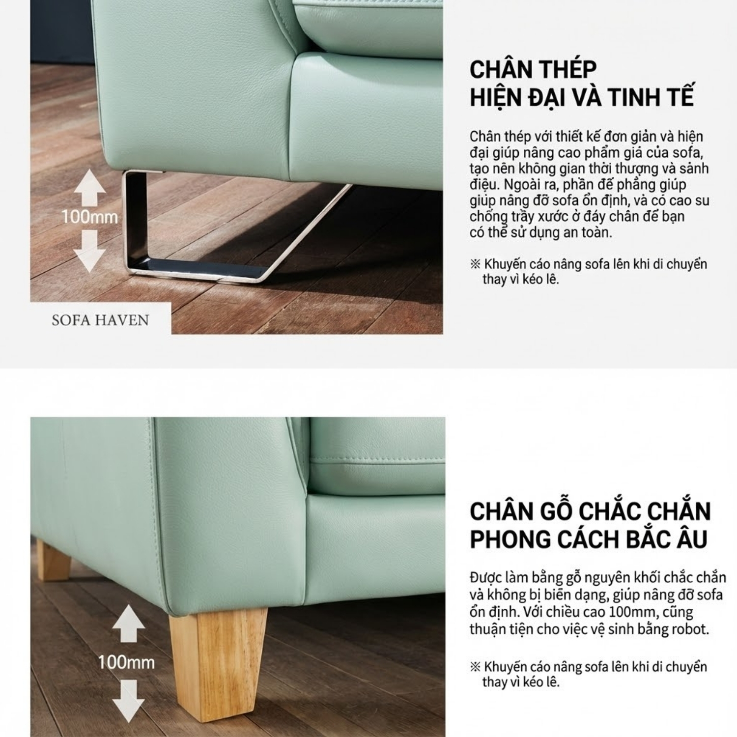 ghế sofa da bò tự nhiên haven
