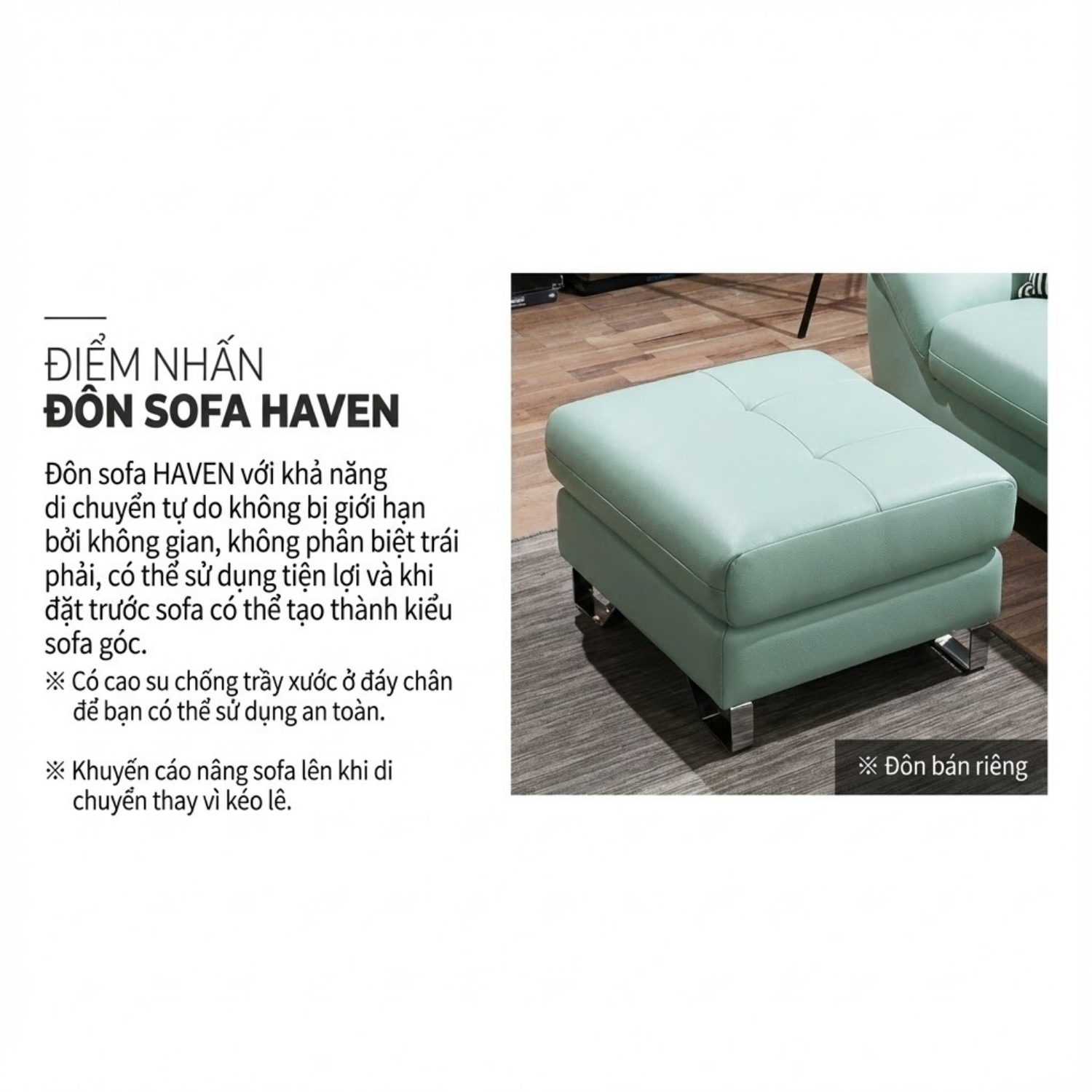 ghế sofa da bò tự nhiên haven