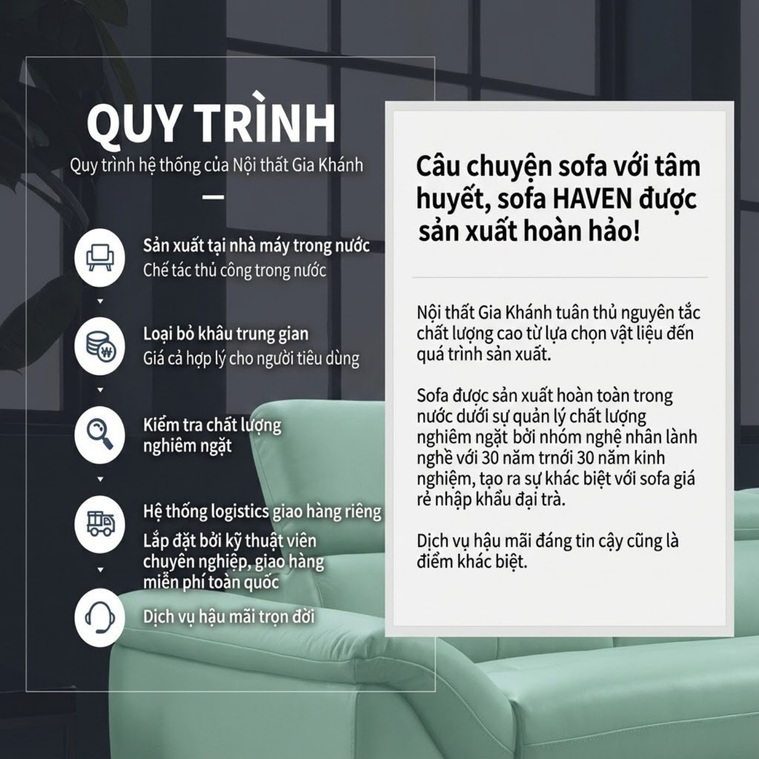 ghế sofa da bò tự nhiên haven