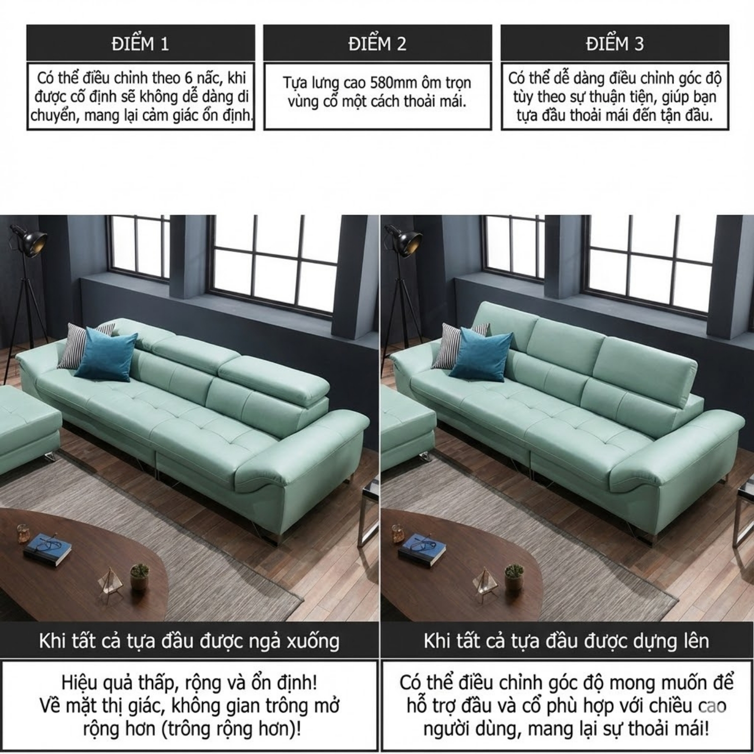 ghế sofa da bò tự nhiên haven