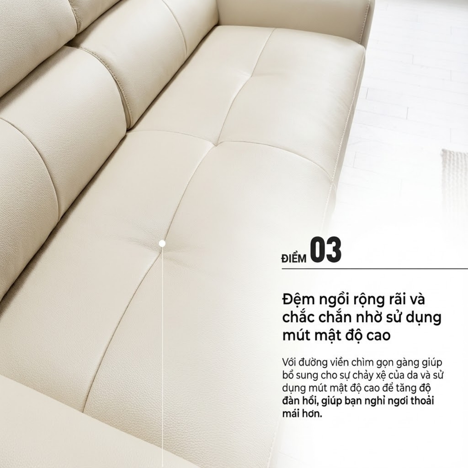 Ghế Sofa Da Hiện Đại Dáng Băng Athena