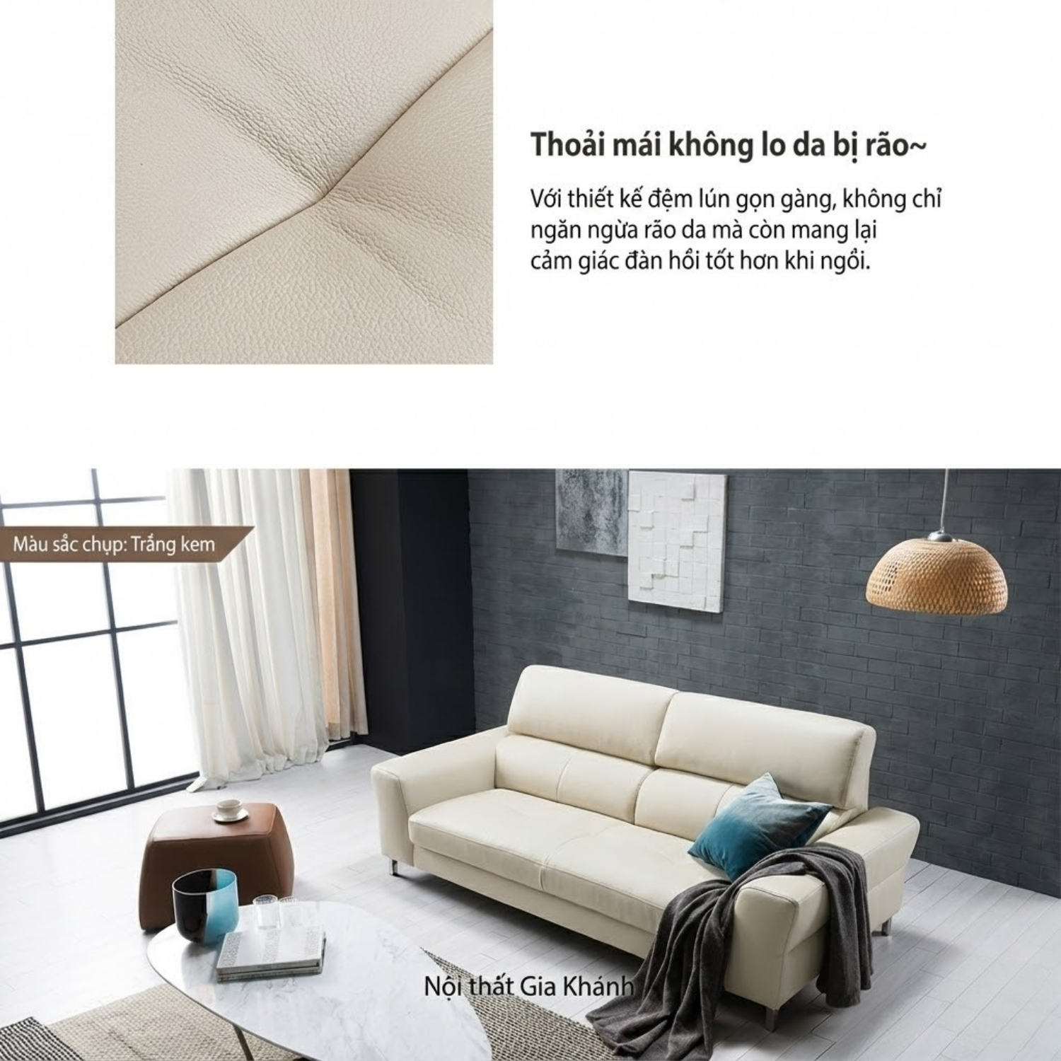 Ghế Sofa Da Hiện Đại Dáng Băng Athena