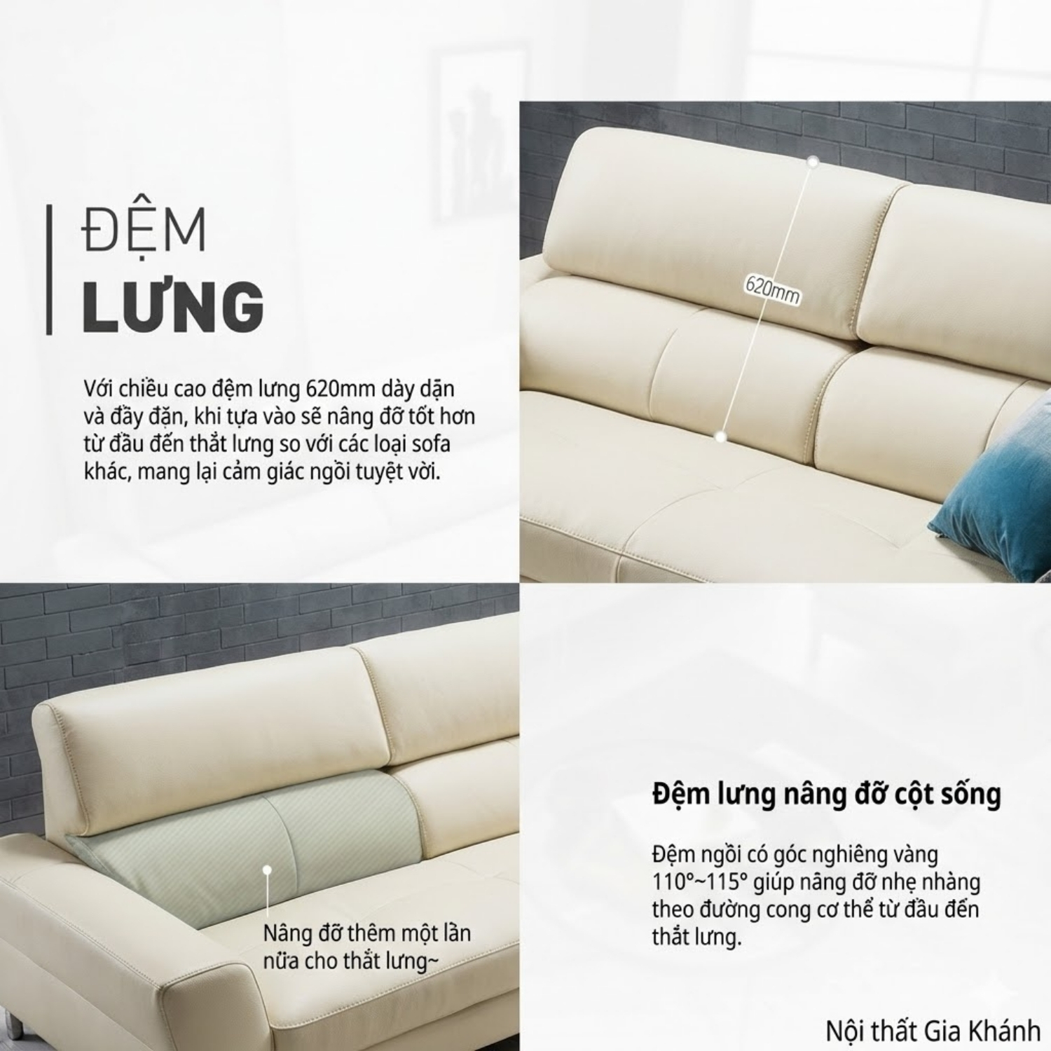 Ghế Sofa Da Hiện Đại Dáng Băng Athena