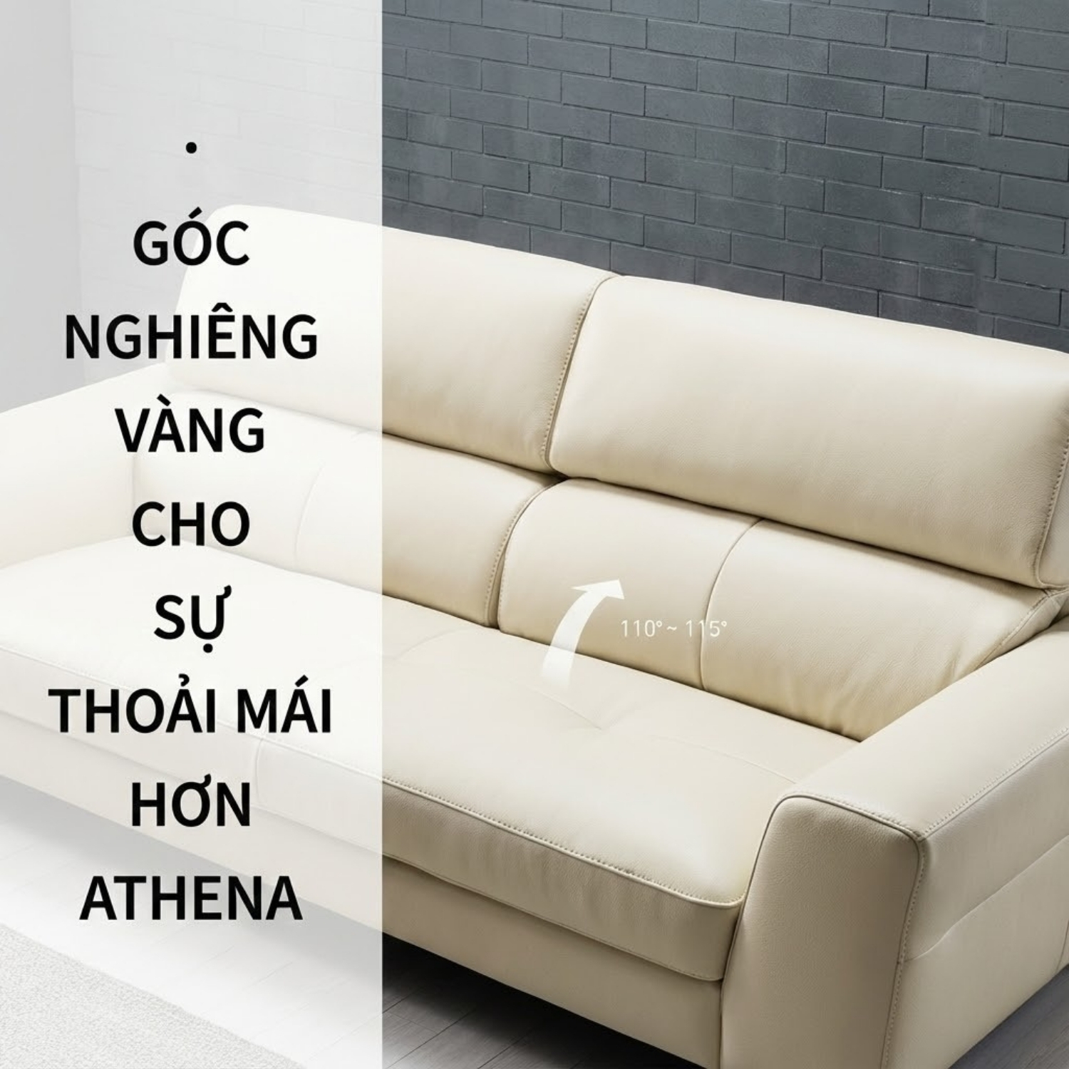 Ghế Sofa Da Hiện Đại Dáng Băng Athena