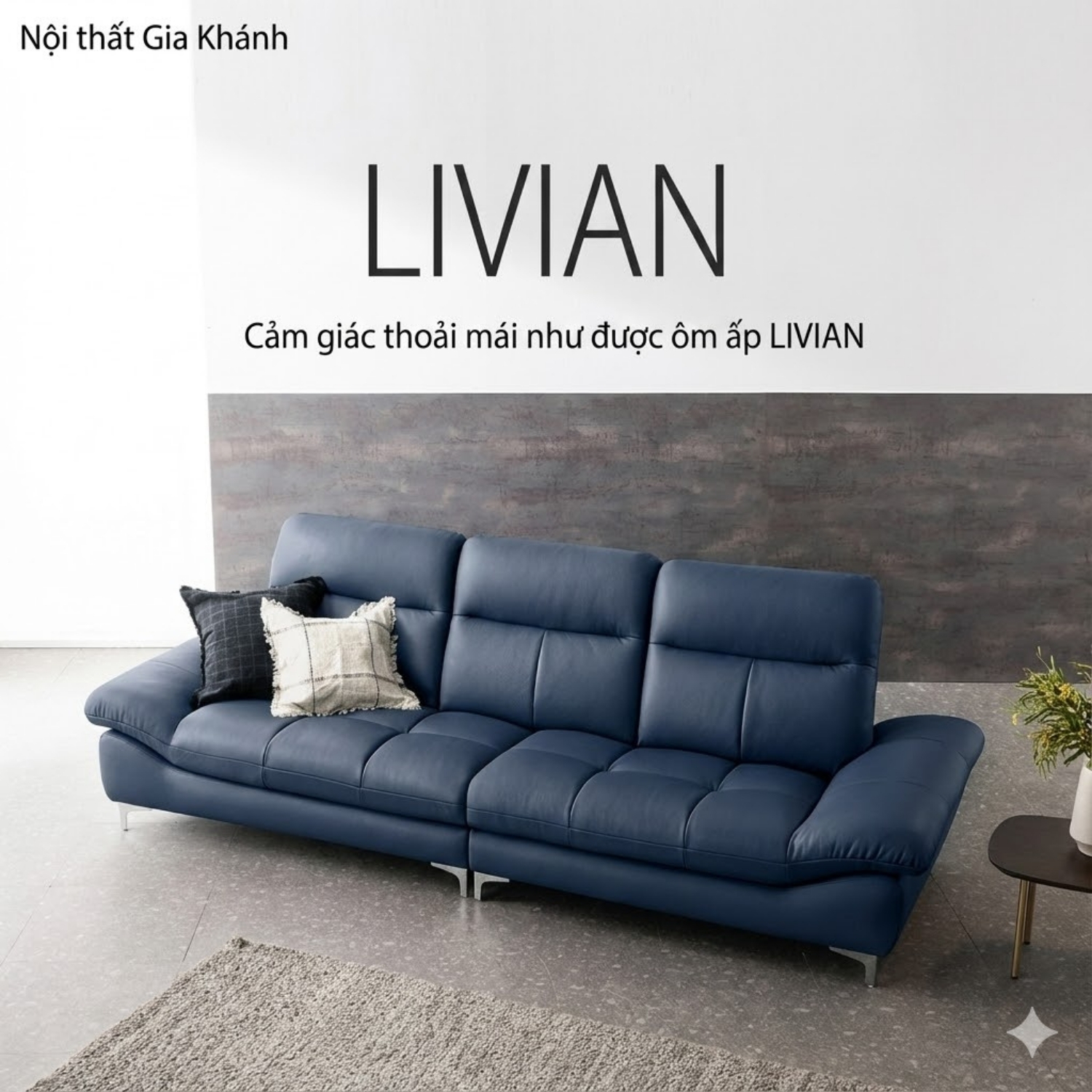 Sofa Hiện Đại Dáng Băng Bọc Da Livian
