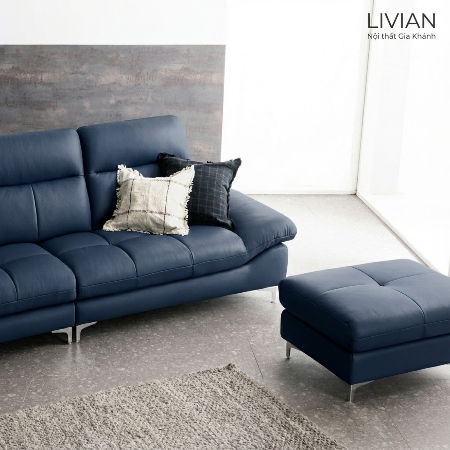 Sofa Hiện Đại Dáng Băng Bọc Da Livian